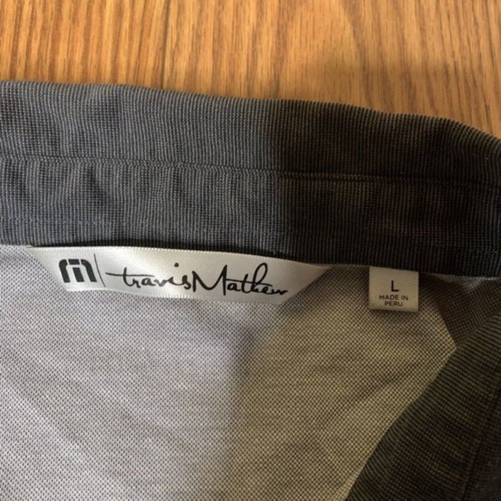 Travis Mathew Gray Polo with Black Collar - Picture 3 of 4